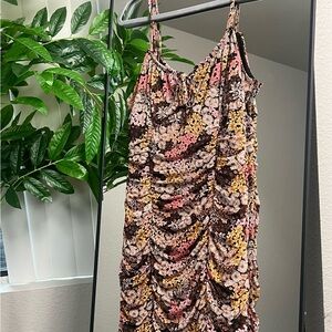 Ultra Flirt Floral Ruched Mini Dress